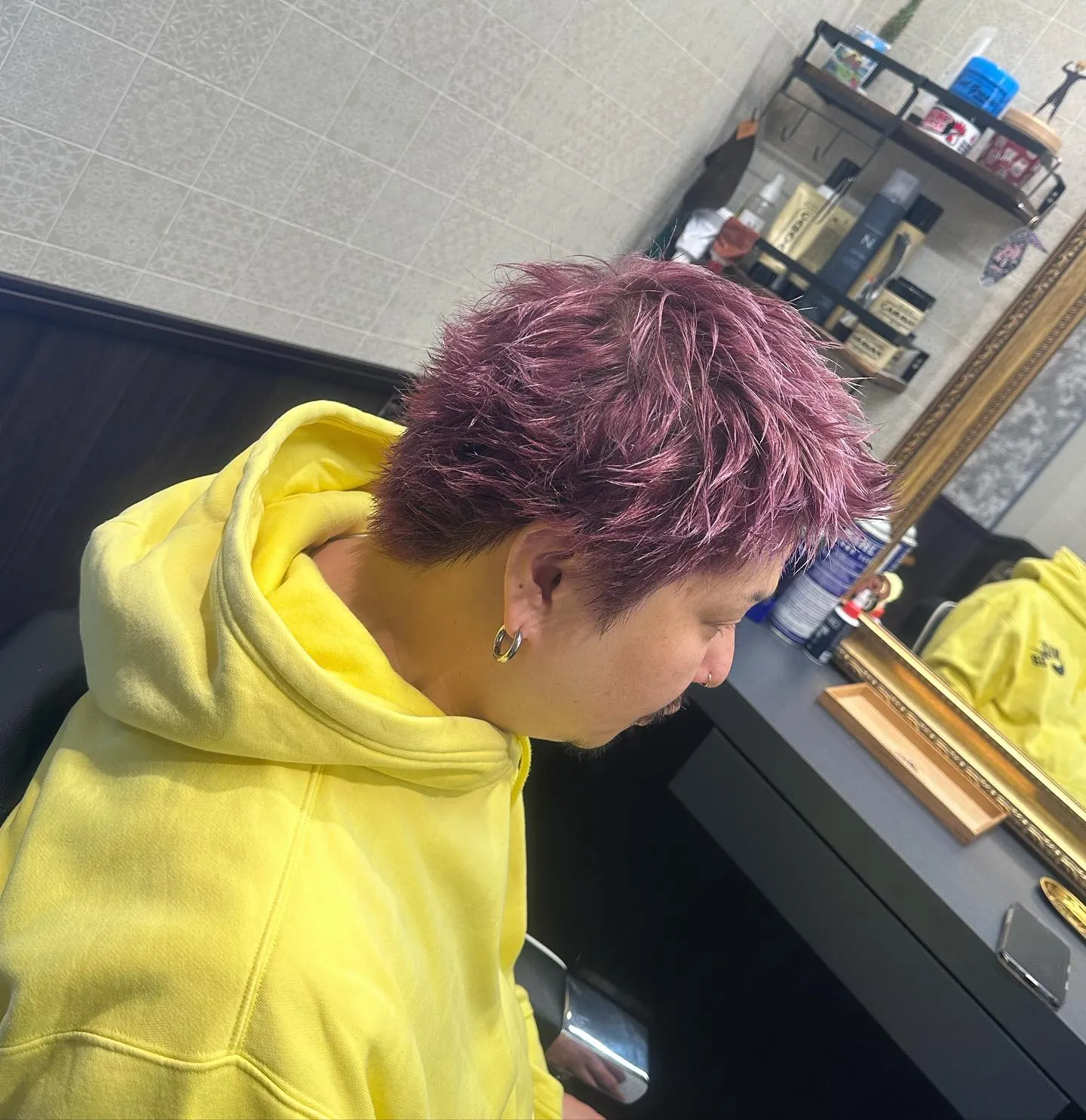 spiky short× pink purple🌸